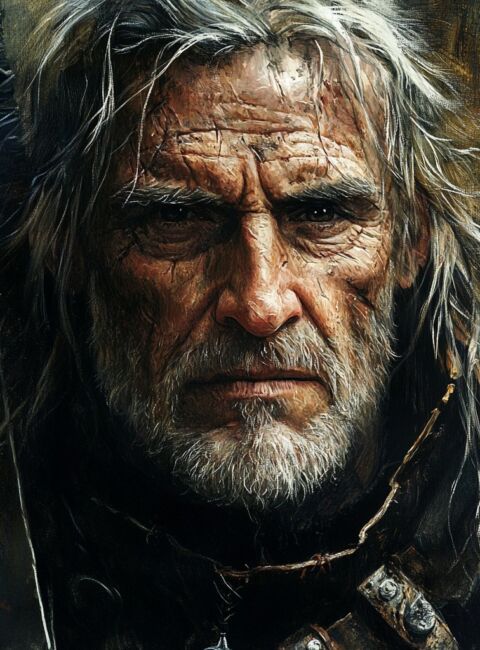 A portrait of Arn Kull, a merchant king in the campaign Primacy.